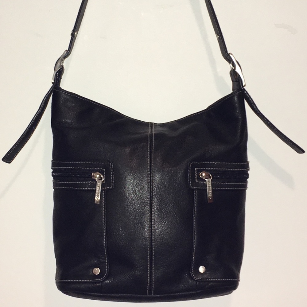 Stone & Co Bucket Bag Black Leather Medium-Large
